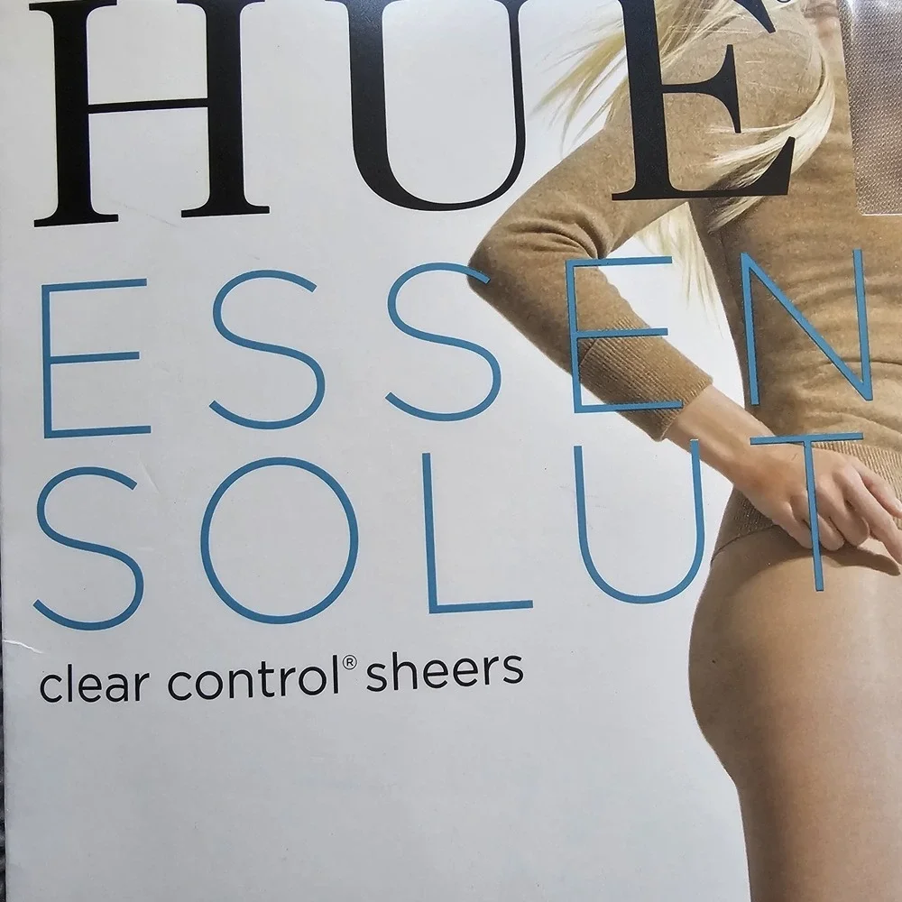 HUE Essential Solutions Pantyhose 2pk Natural Sheer Tummy Control 5972n Size 1
